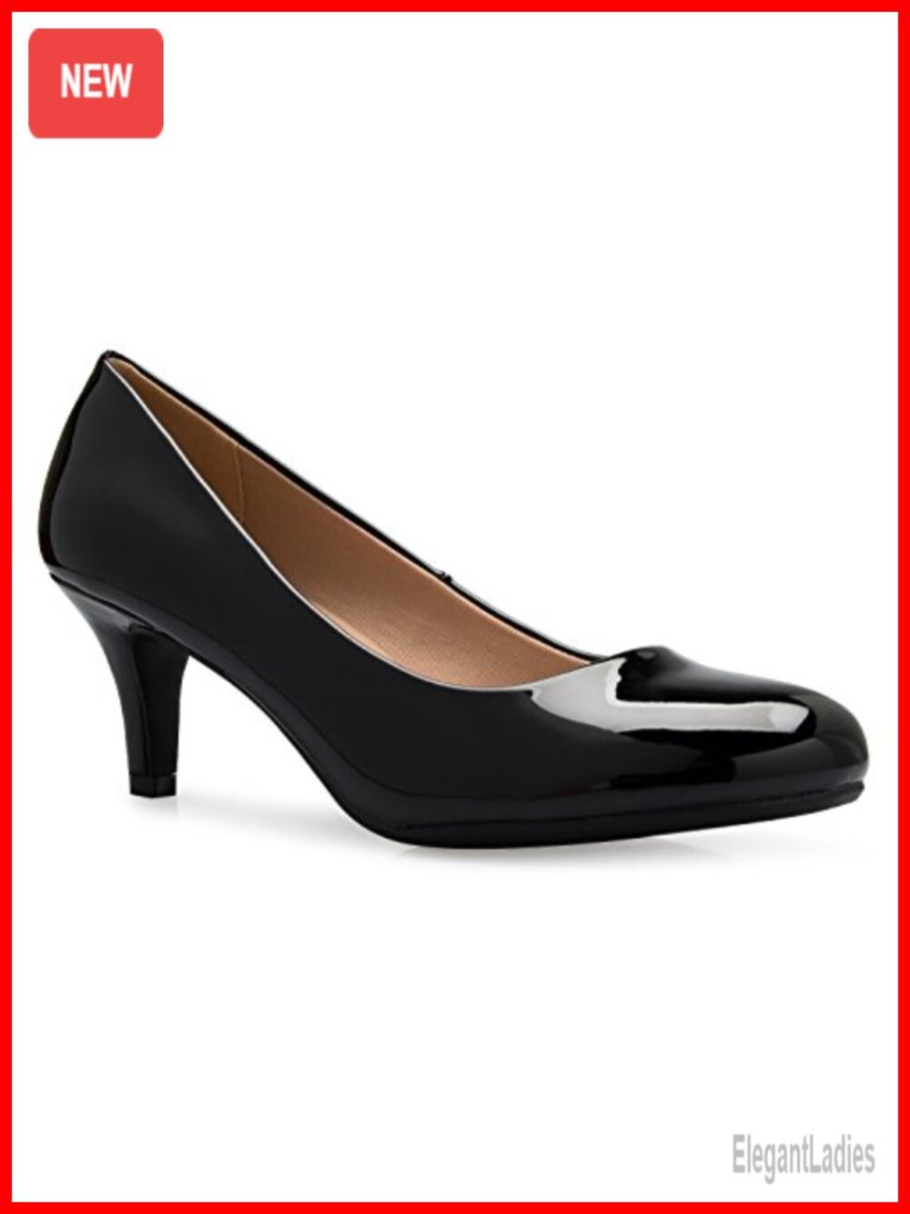 Comfort Classic Round Toe Kitten Low Mid Heel Dress Pumps